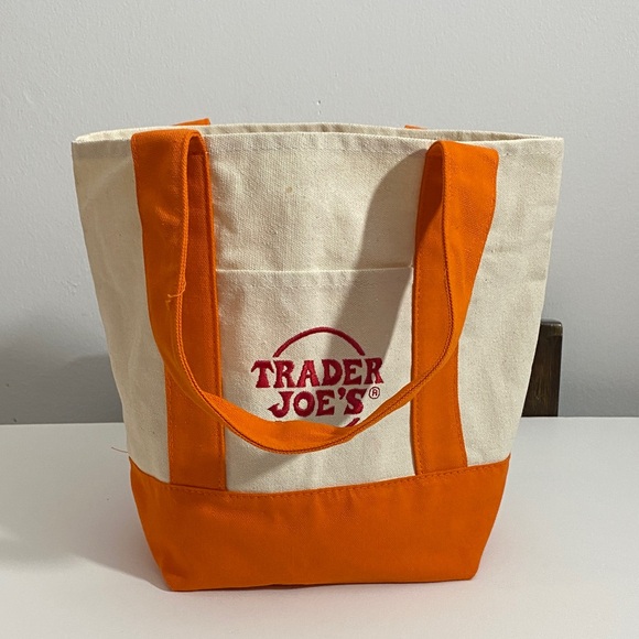 Trader Joe’s Orange and Cream Tote Bag - Picture 1 of 4